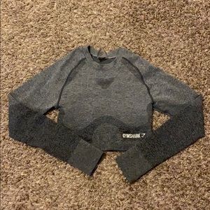 Gymshark Ombré Gray Long Sleeve Crop Top